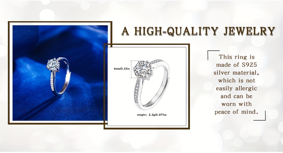 s925 silvery zirconia light luxury personality     arrow fashion proposal opening adjustable lady diamond ring details 1