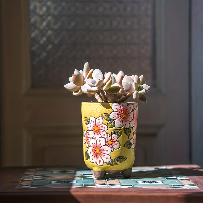 Hand-painted Meat Plant Flower Pot Yanxi Ceramic Flower Pot