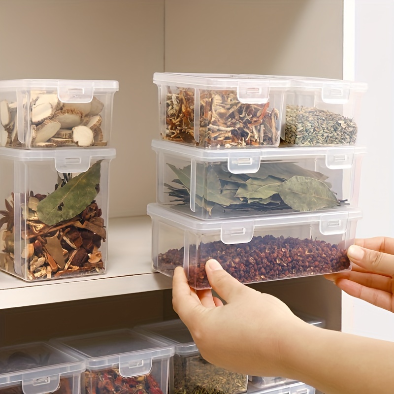 Clear Plastic Storage Bins Moisture-Proof Storage Bins for Shelves