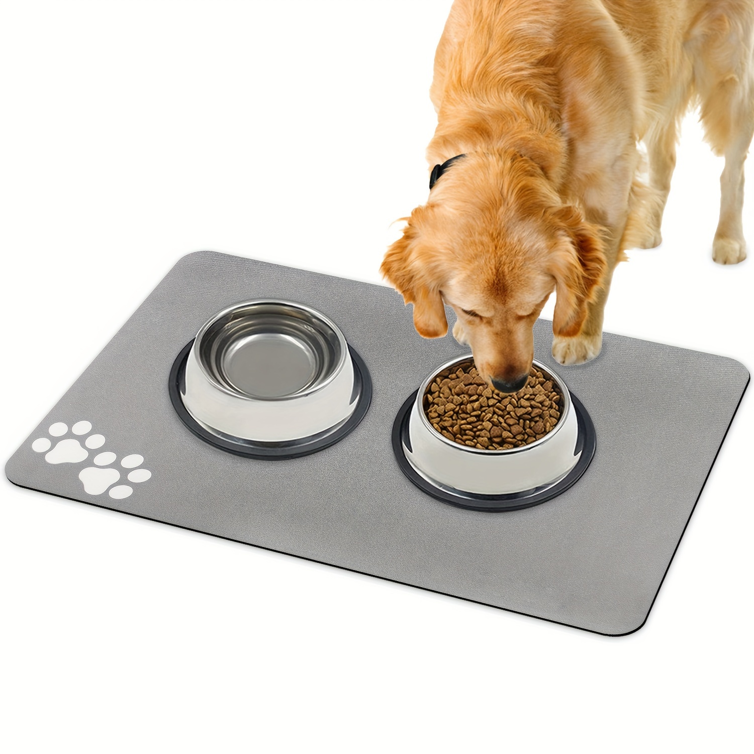 Pet Feeding Mat Water Absorbent Quick Dry Pet Placemat For Food And Water  Bowl, Easy To Clean No Stains Dog Food Mat With Waterproof Rubber Backing -  Temu