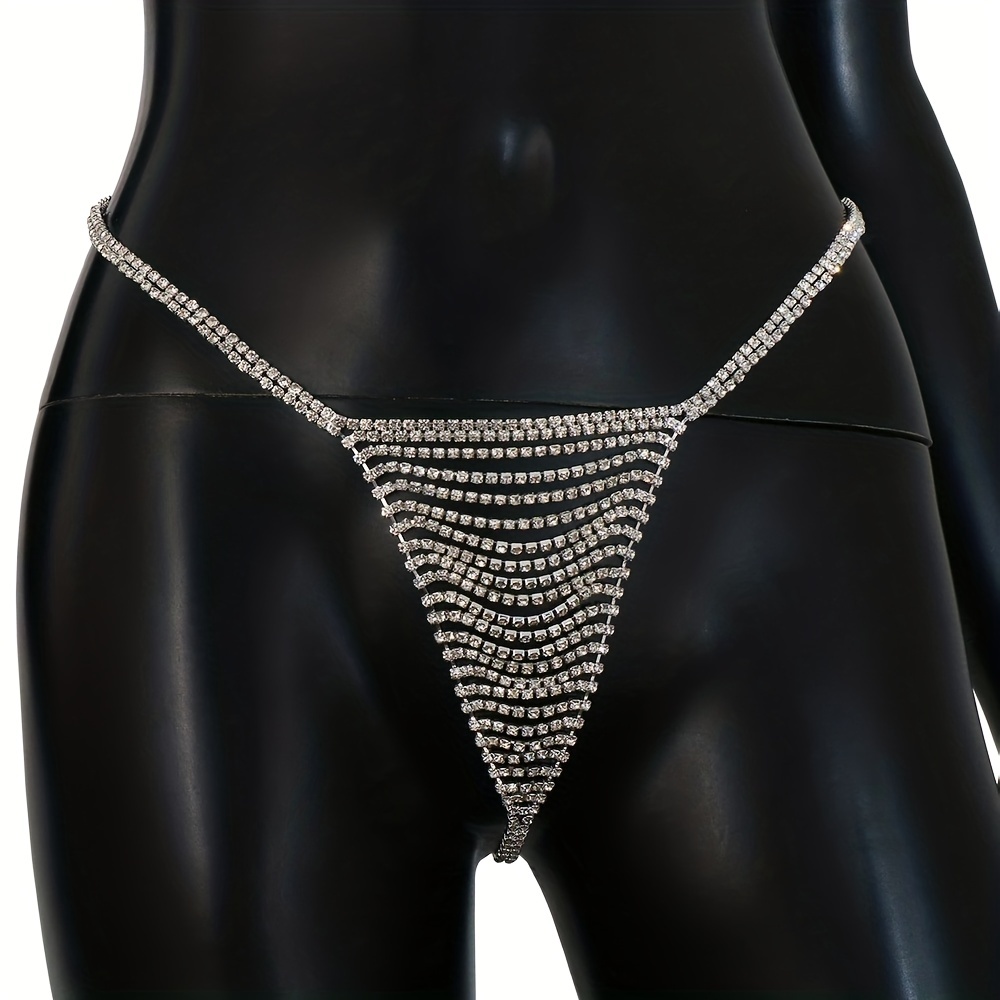 TJCGCKK Sparkly Rhinestone Waist Chain Thong Panties Summer Bikini