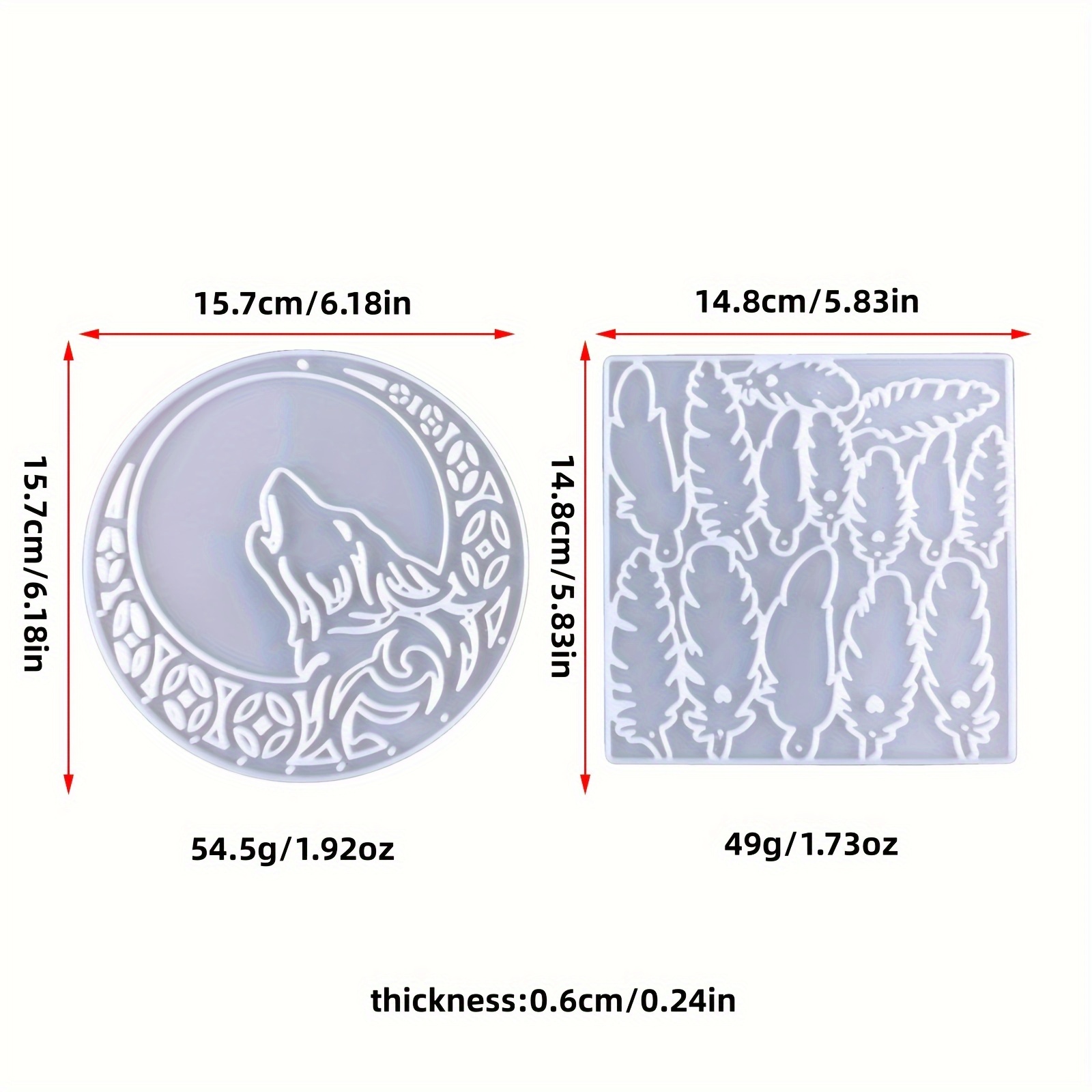 Diy Wind Chimes Resin Silicone Molds Bundle Moon Wolf With For Resin Casting Wind Bell Epoxy Molds For Home