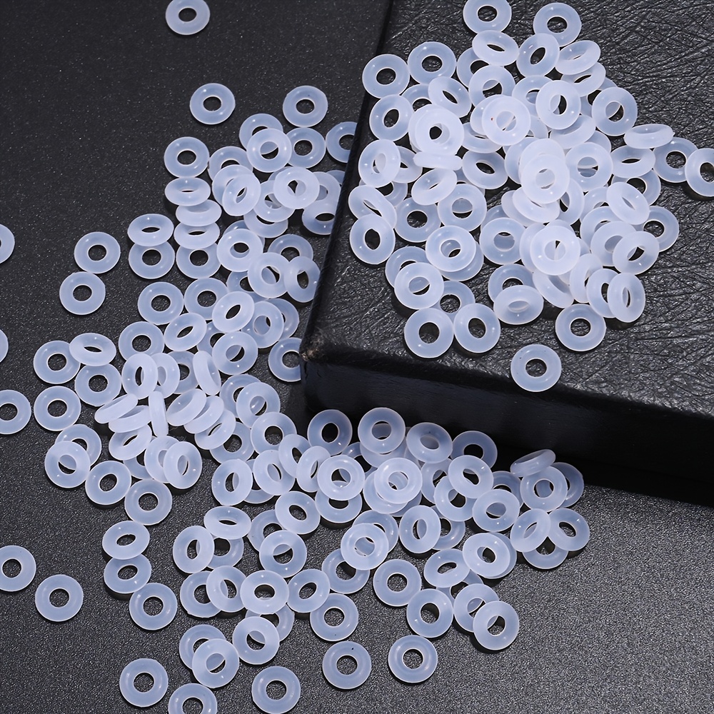 200pcs Clear Silicone Rubber Stoppers Ring Bead Charms Bracelets for Use  Jewelry Making Or with Clip Lock Spacer Charm Stop Beads