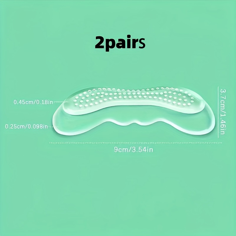 TEMU 1/2/4 Pairs Women's High Heel Gel Insoles - Anti-slip Wear-resistant Heel Protection With Gel Cushioning, Oversized Invisible Shoe Inserts