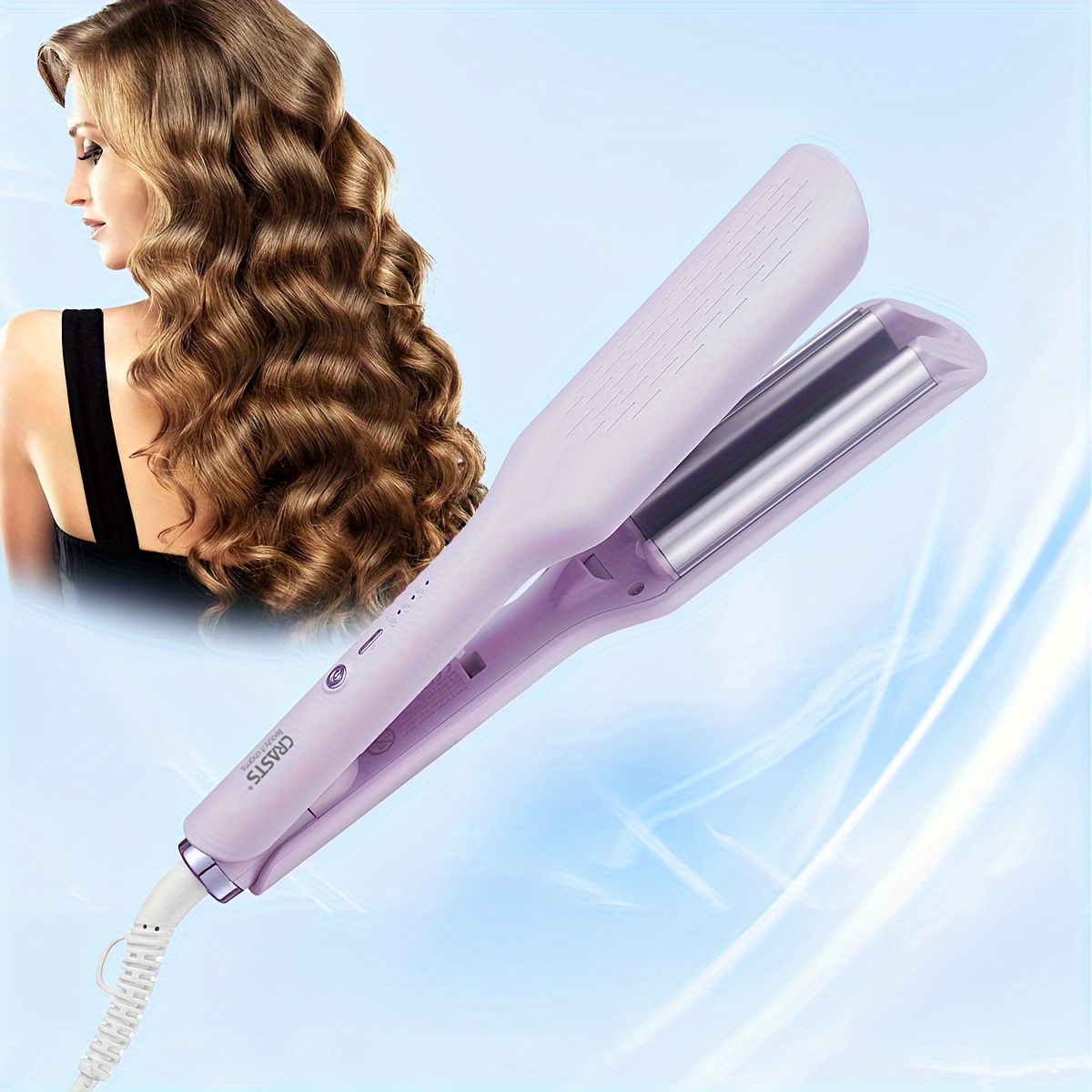 Purple Egg Roll Hair Waving Iron Fluffy Curling Wand Temu