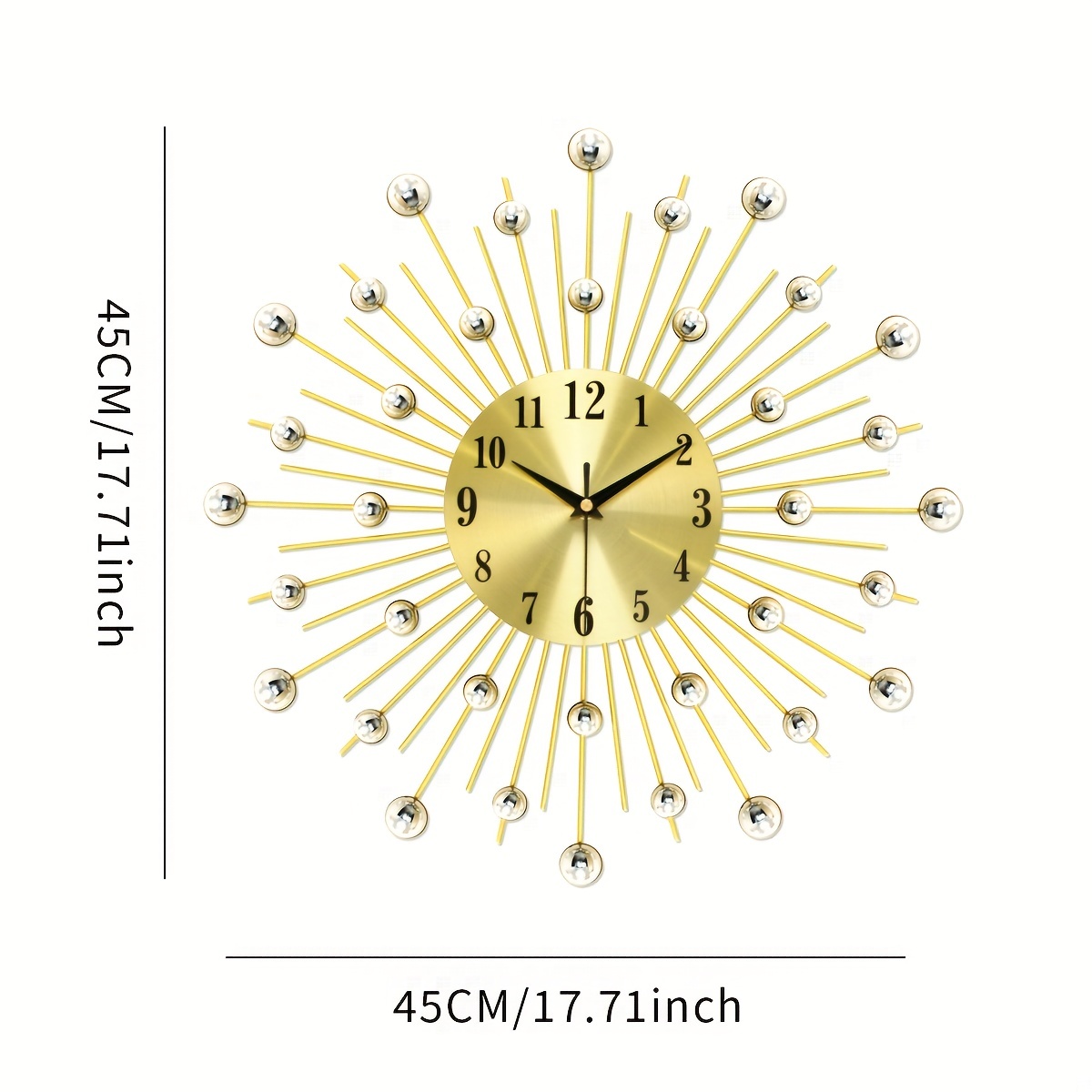 1 Reloj De Pared * Relojes De Pared Decorativos De Metal, Silenciosos, Sin  Tictac, Reloj De Arte Moderno Brillante Y Brillante, Relojes De Pared