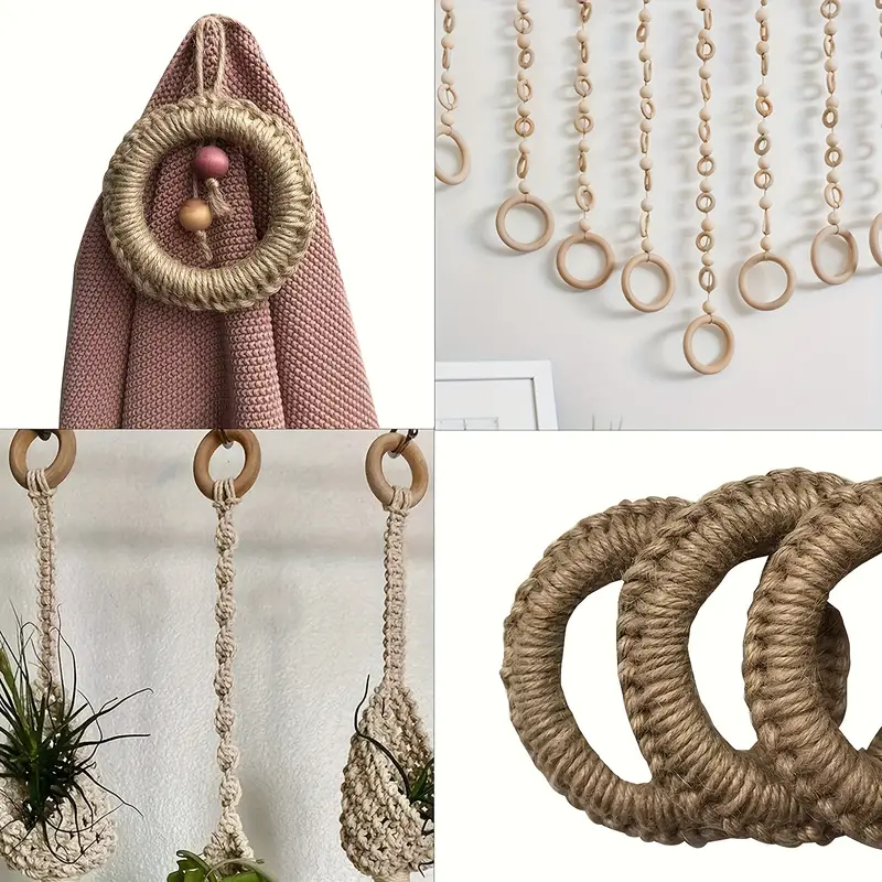 Nature Wooden Rings 8 Sizes Wood Rings For Crafts Macrame - Temu