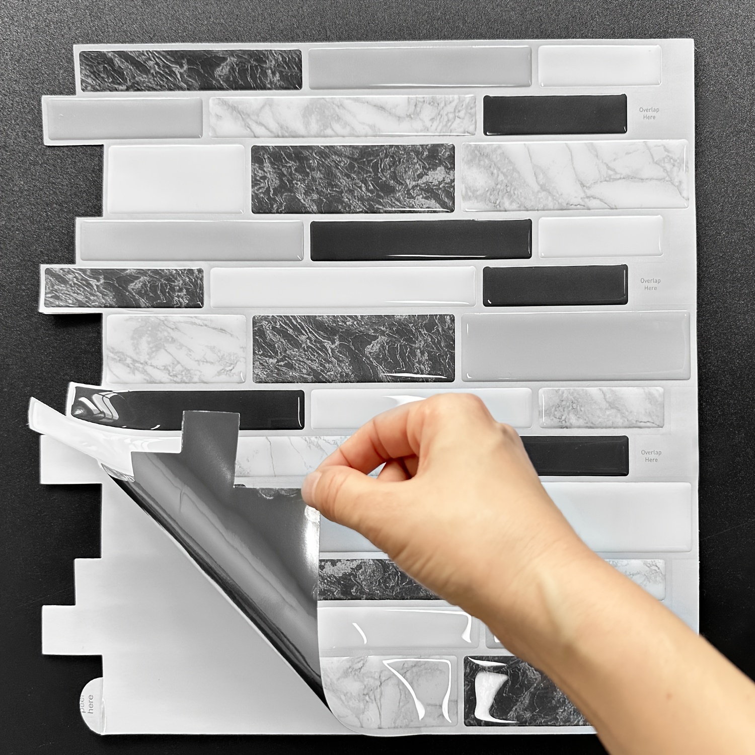 10pcs 3D Self Adhesive Wall Tile Sticker, Kitchen Backsplash Waterproof  Sticker, 12x12 Inch Decorative Home Renovation Wall Tile Sticker For  Kitchen