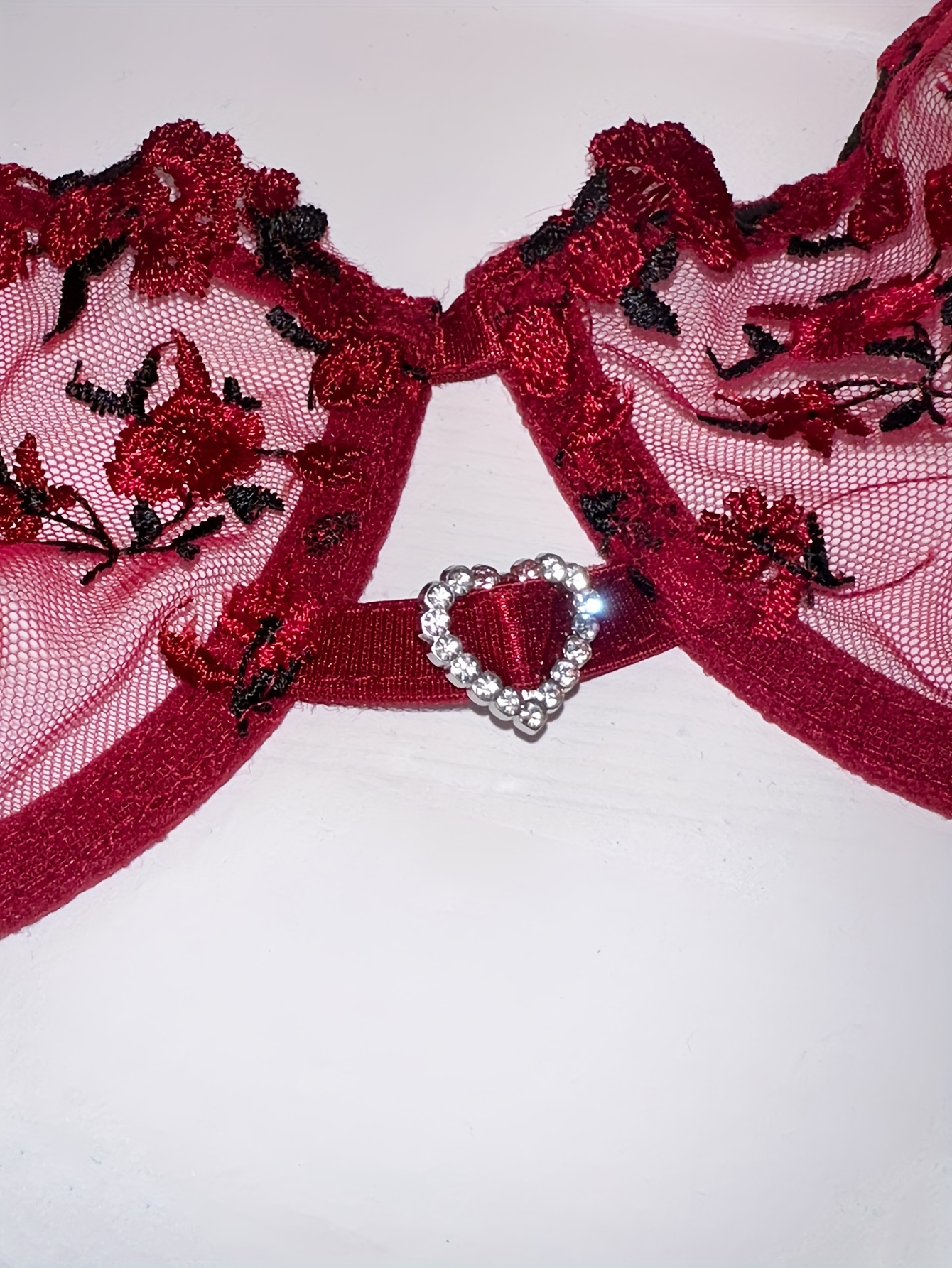 LADIES SECRET new red mesh bras lace women embroidery transparent