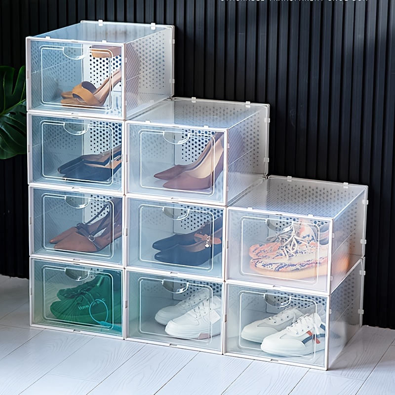Caja Zapatos Plástico Transparente 3/6/12 Piezas Gabinete - Temu