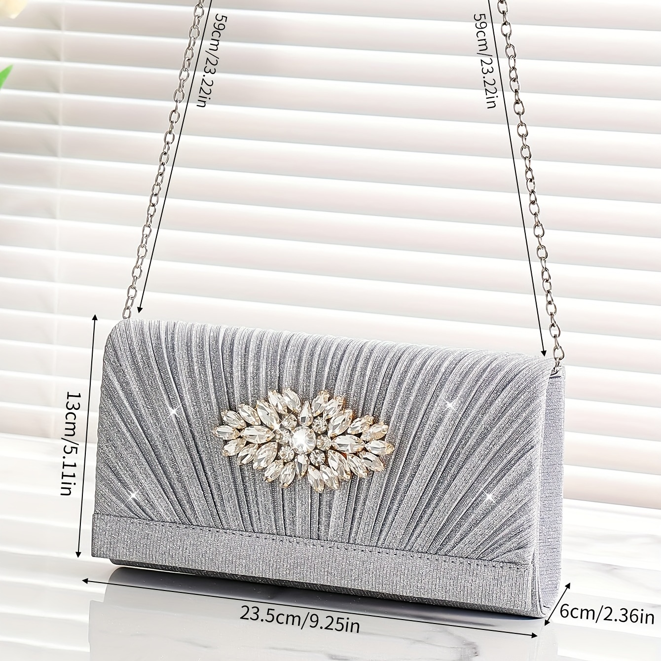 Silver Rhinestone Clutch Purses Crystal Wedding Handbag Evening Bag |  Baginning