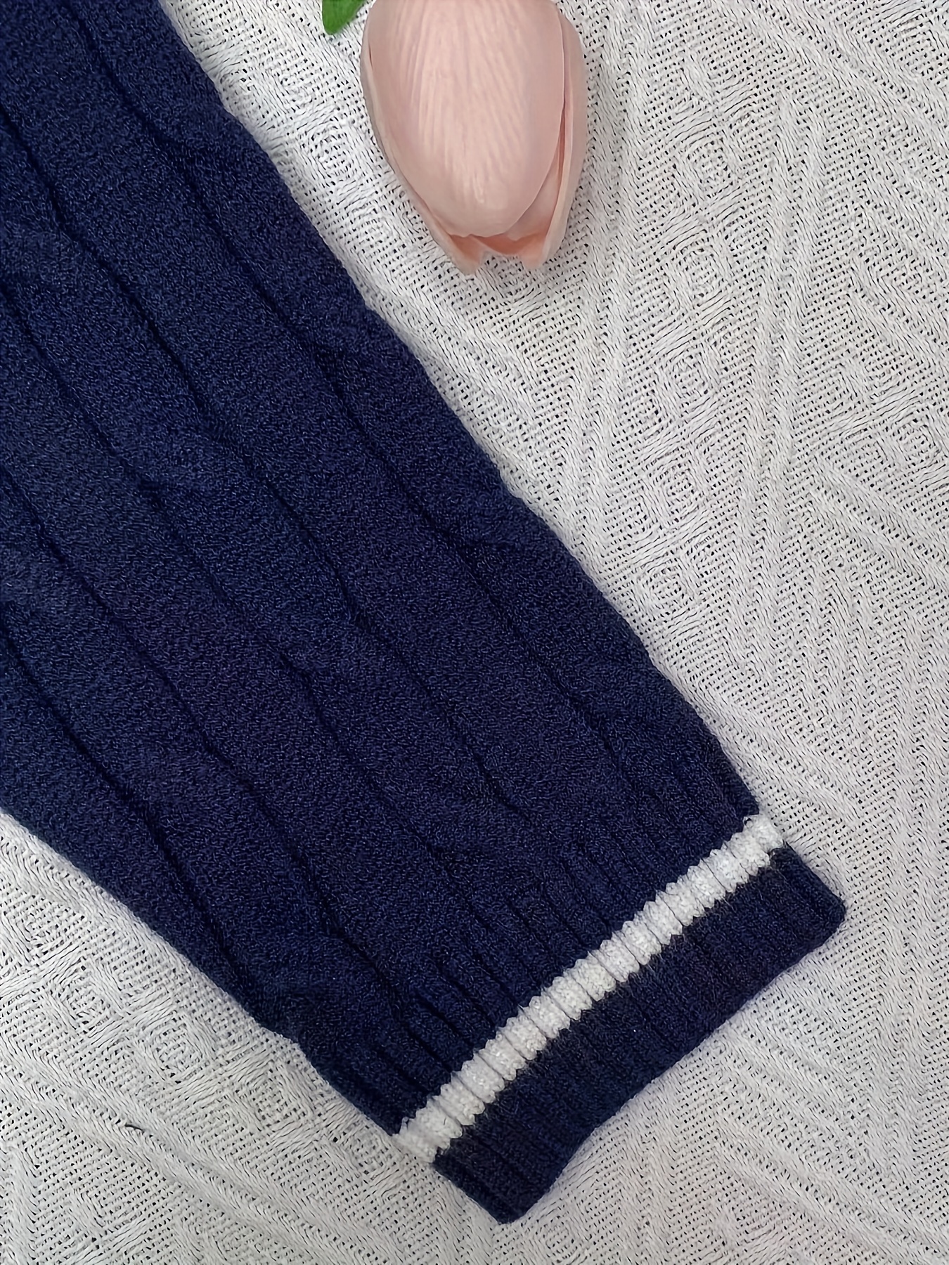 Cable-knit Sweater - Blue - Kids