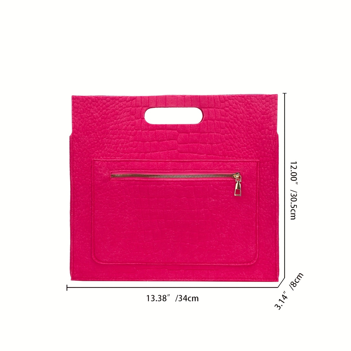 Crocodile Embossed Felt Handbag Women's Clutch Purse
