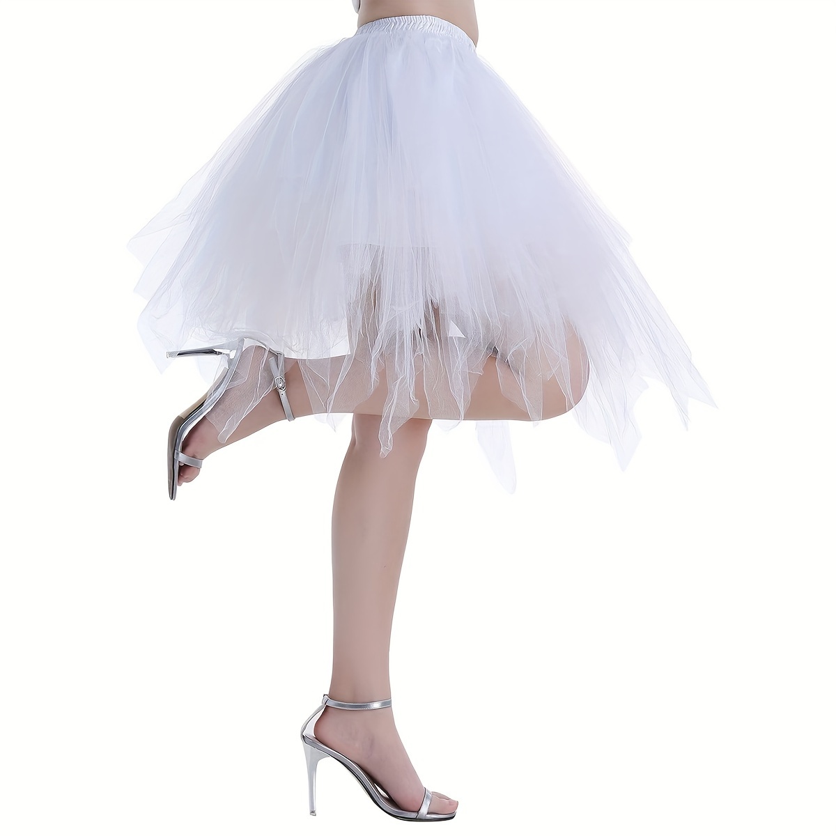 Eletyuty - Enagua corta para mujer, 1 pieza, falda tutú para novia, color  blanco