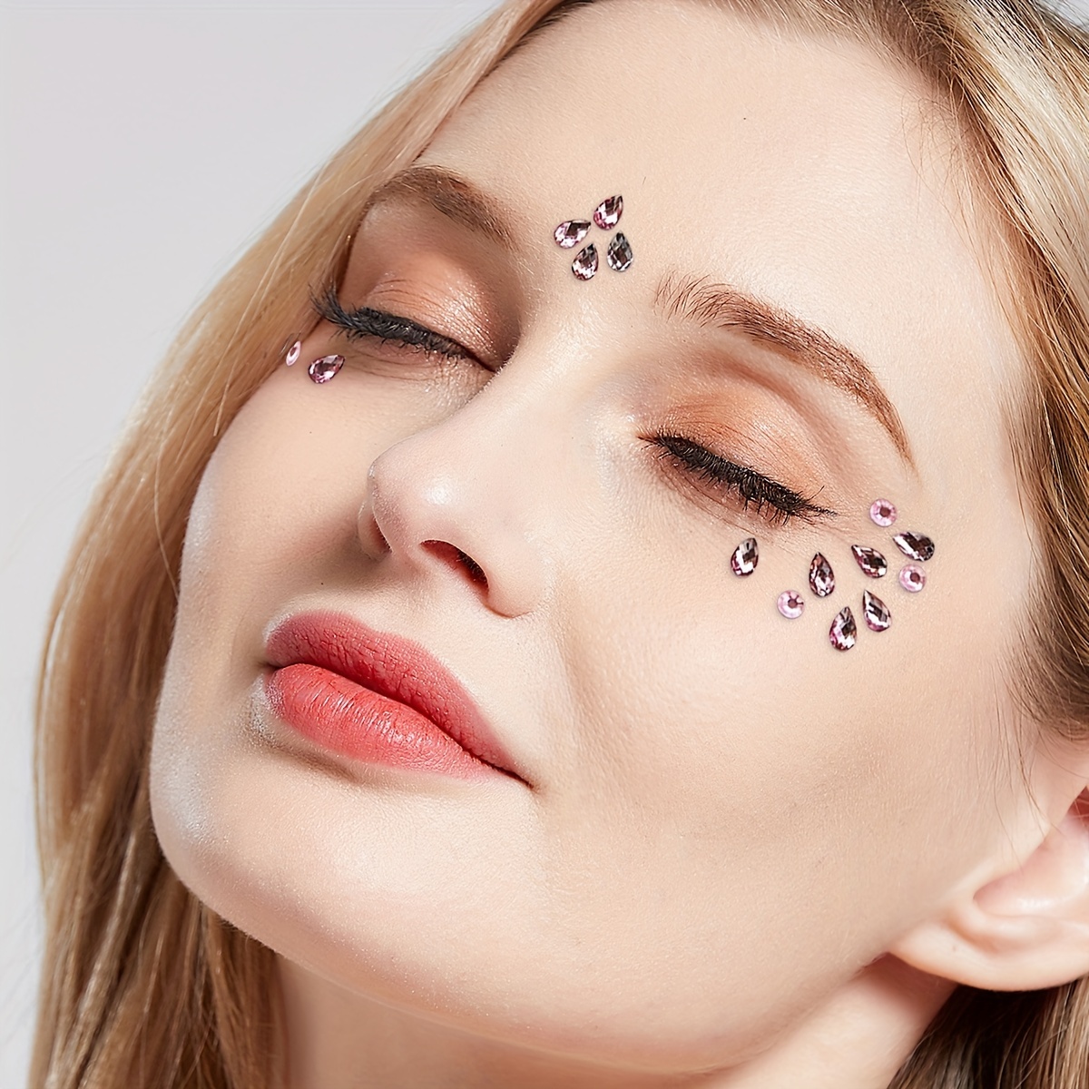 1sheet Water-drop Rhinestone Shaped Eye Tattoo Sticker