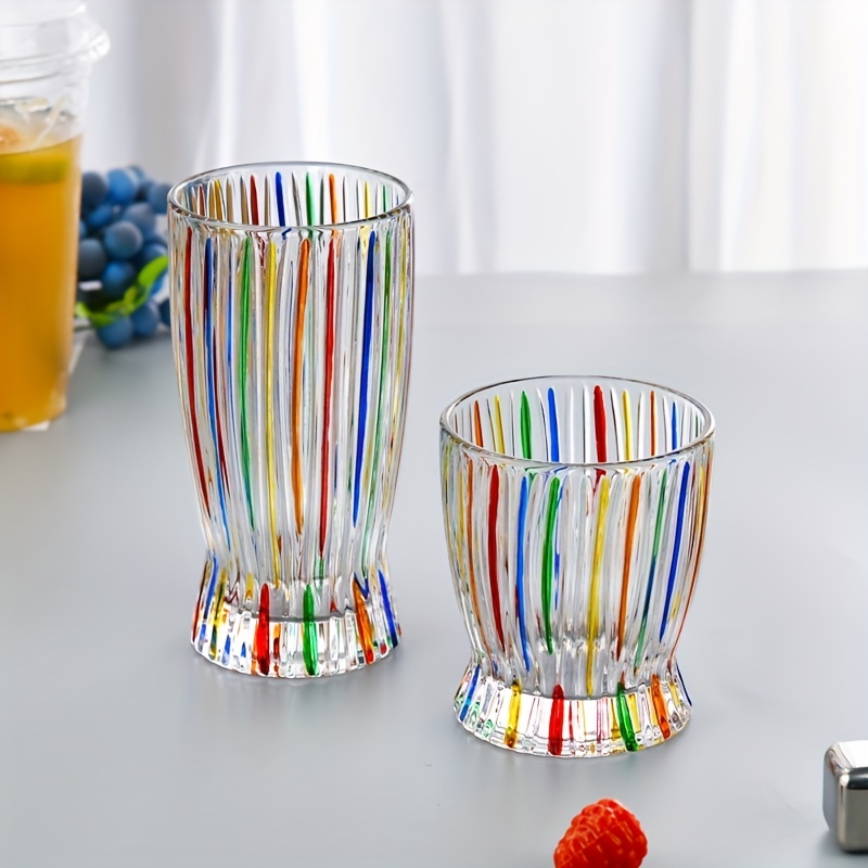 Murano Glass Colorful Striped Drinking Set