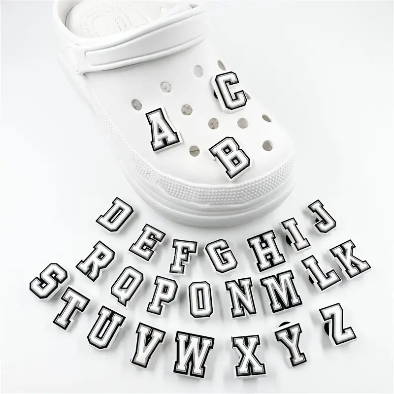Letters Style Shoe Charms For Clog Shoes Wristband Bracelet Party