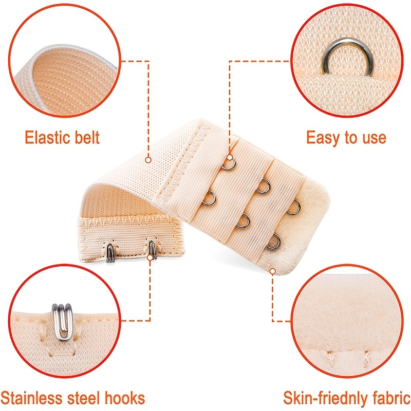 3pcs Stretchy Bra Extension Buckle Set, Comfortable & Soft Bra