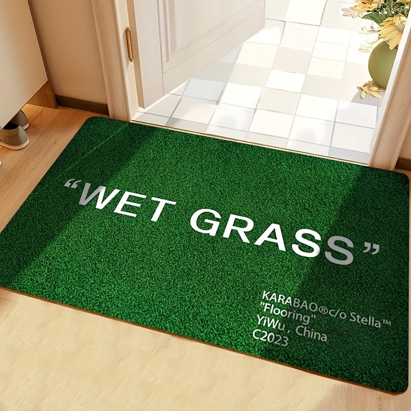 Green Grass Door Mat, Home Kitchen Rug, Non-slip Oil-proof Foot