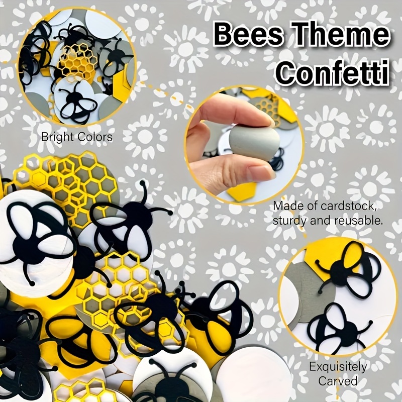 80 Pièces, Confettis D'abeille, Sourcils À Cinq Couleurs En Or