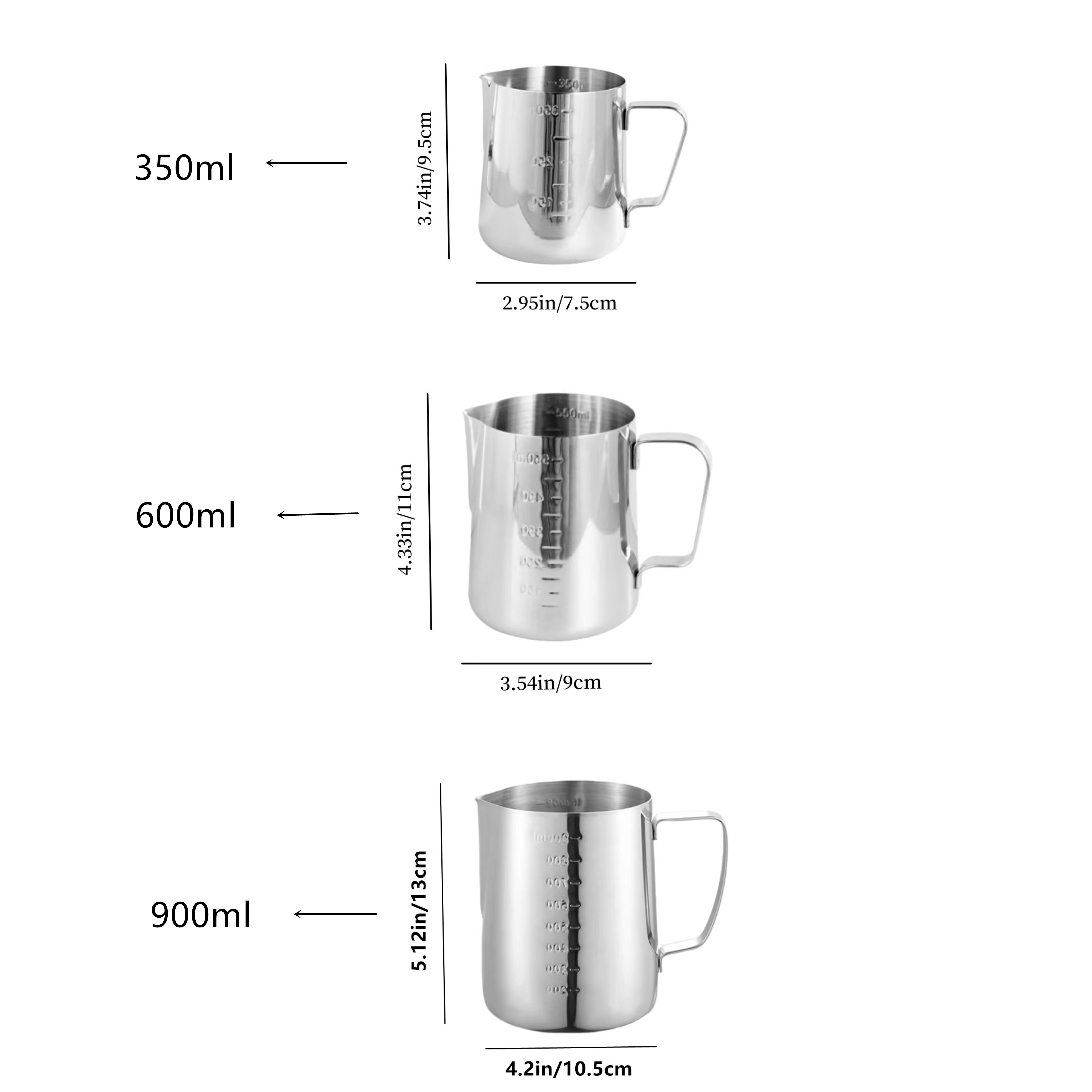 Stainless Steel Coffee Pitcher Cup With Scale Latte Art Cup - Temu