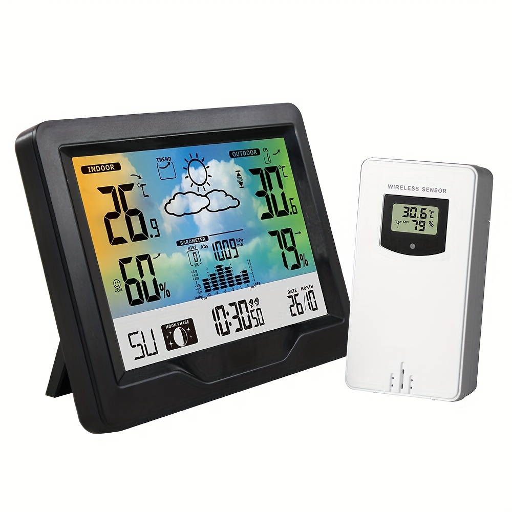 1pc Stazione Meteo Interna Esterna Display A Colori E 1pc - Temu Italy