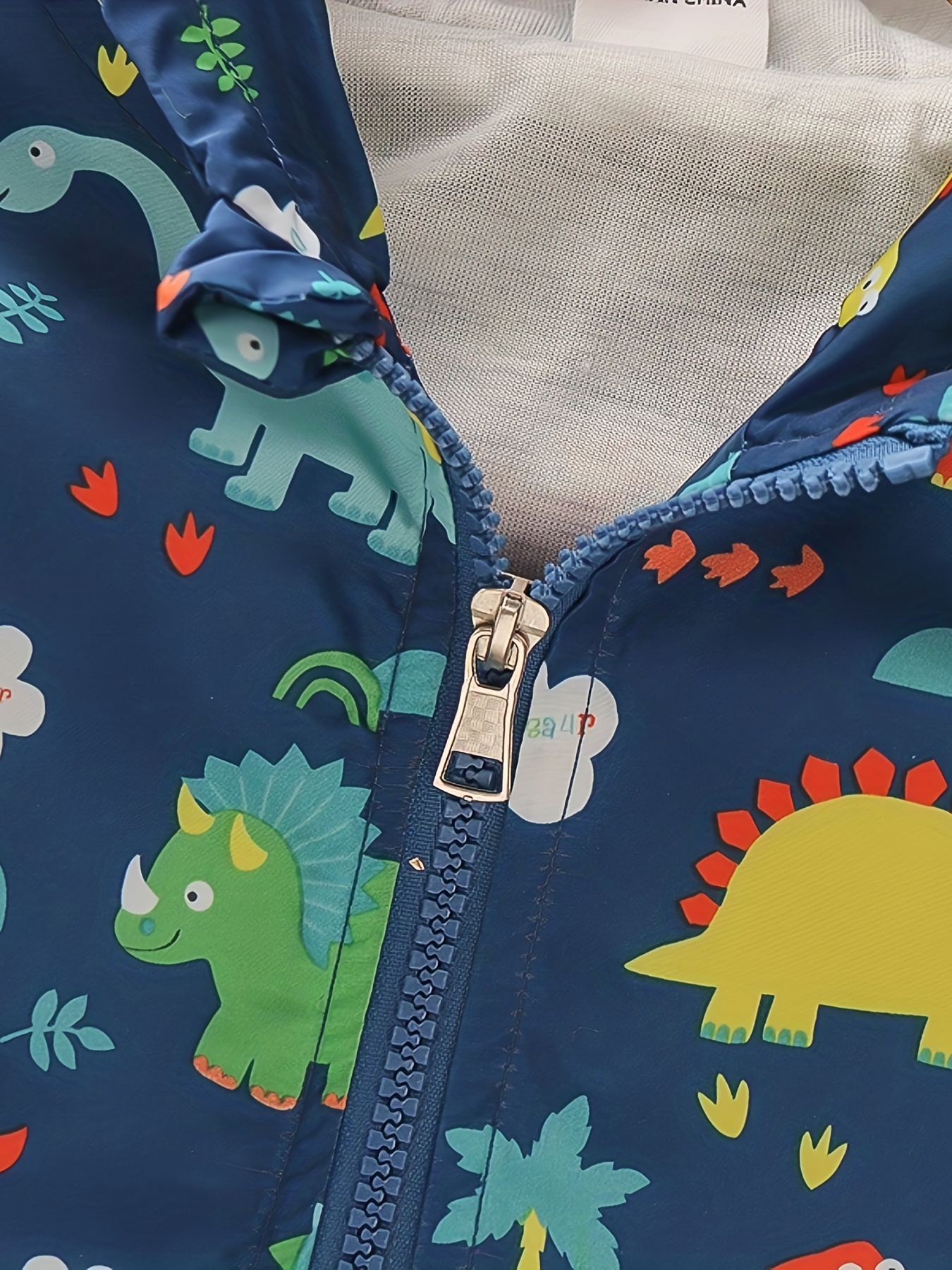 Boys' Spring New Cartoon Dinosaur Zip-Up Jacket Windbreaker