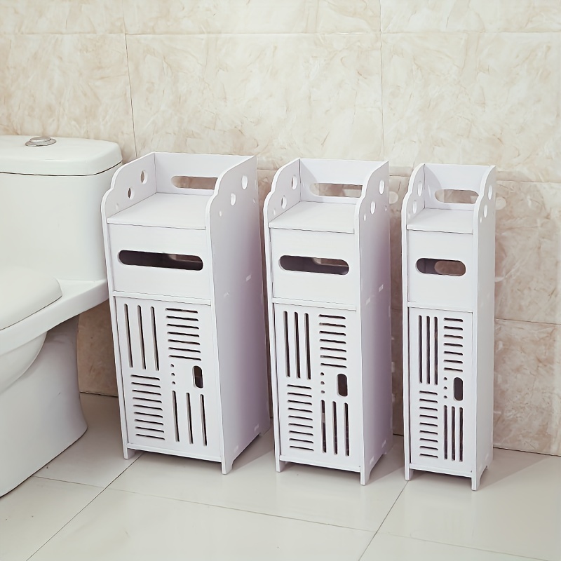 1pc Bathroom Storage Rack, Freestanding Toilet Shelving Unit With