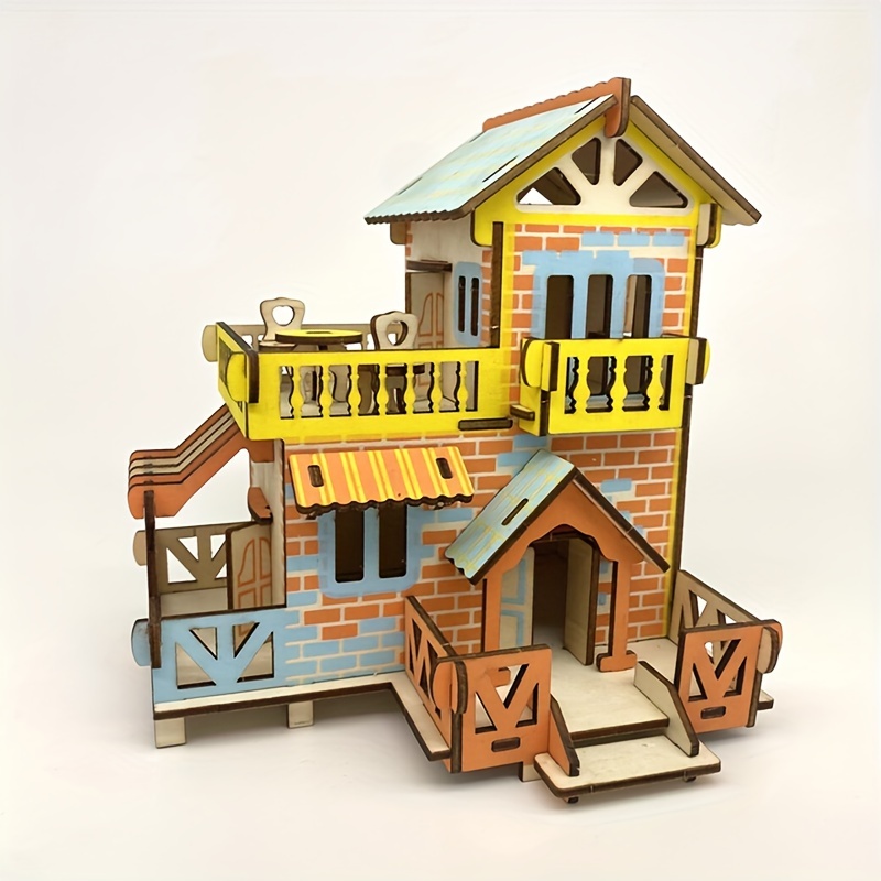 Diy Cabin House Assembly 3d Puzzle Tridimensionnel Kit De - Temu