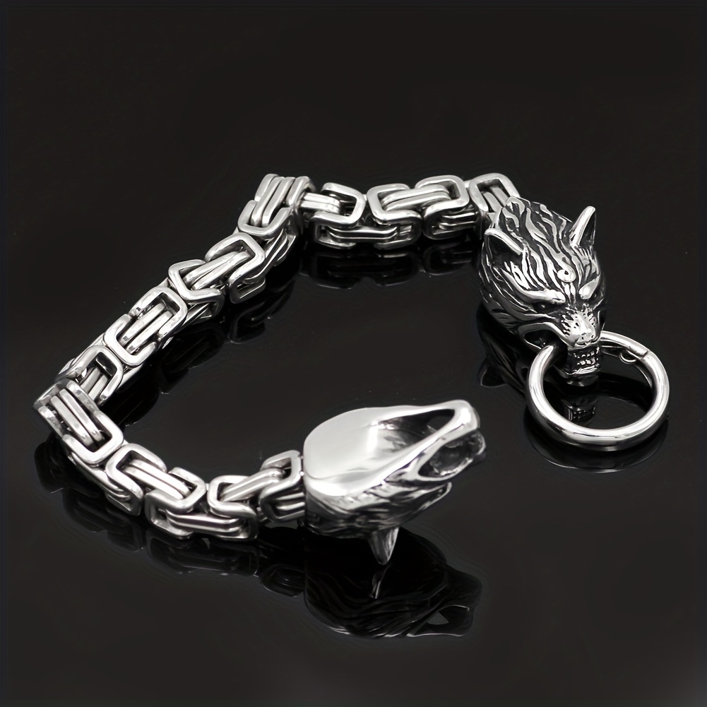 Retro Wolf Head Bracelet For Men Daily Decoration Gift