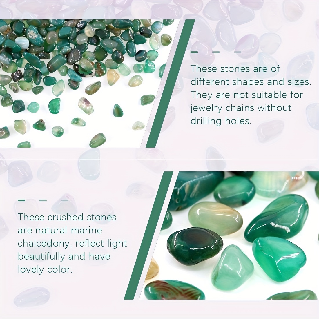 Natural Green Agate Chip Polished Tumbled Stone