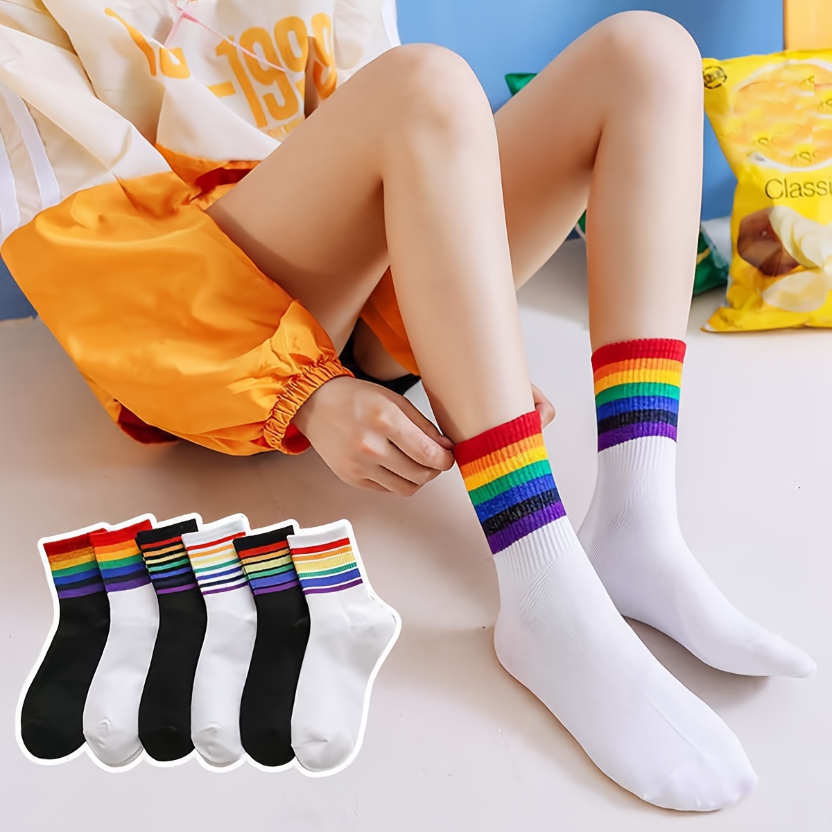 Rainbow Socks - Temu Canada