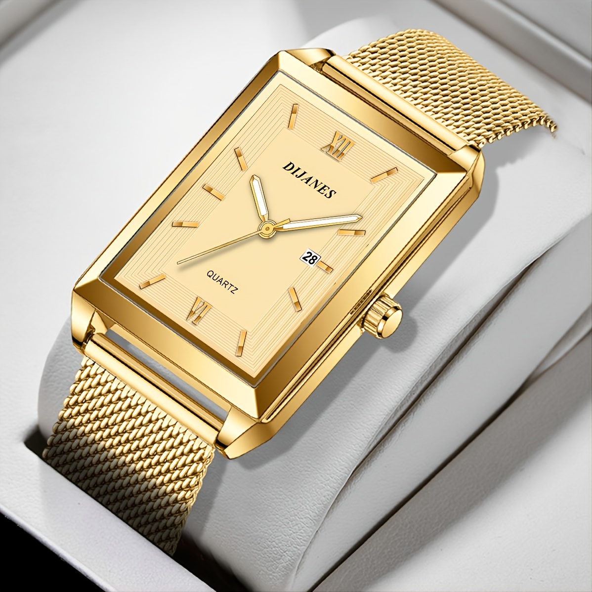 Mens gold square on sale watch