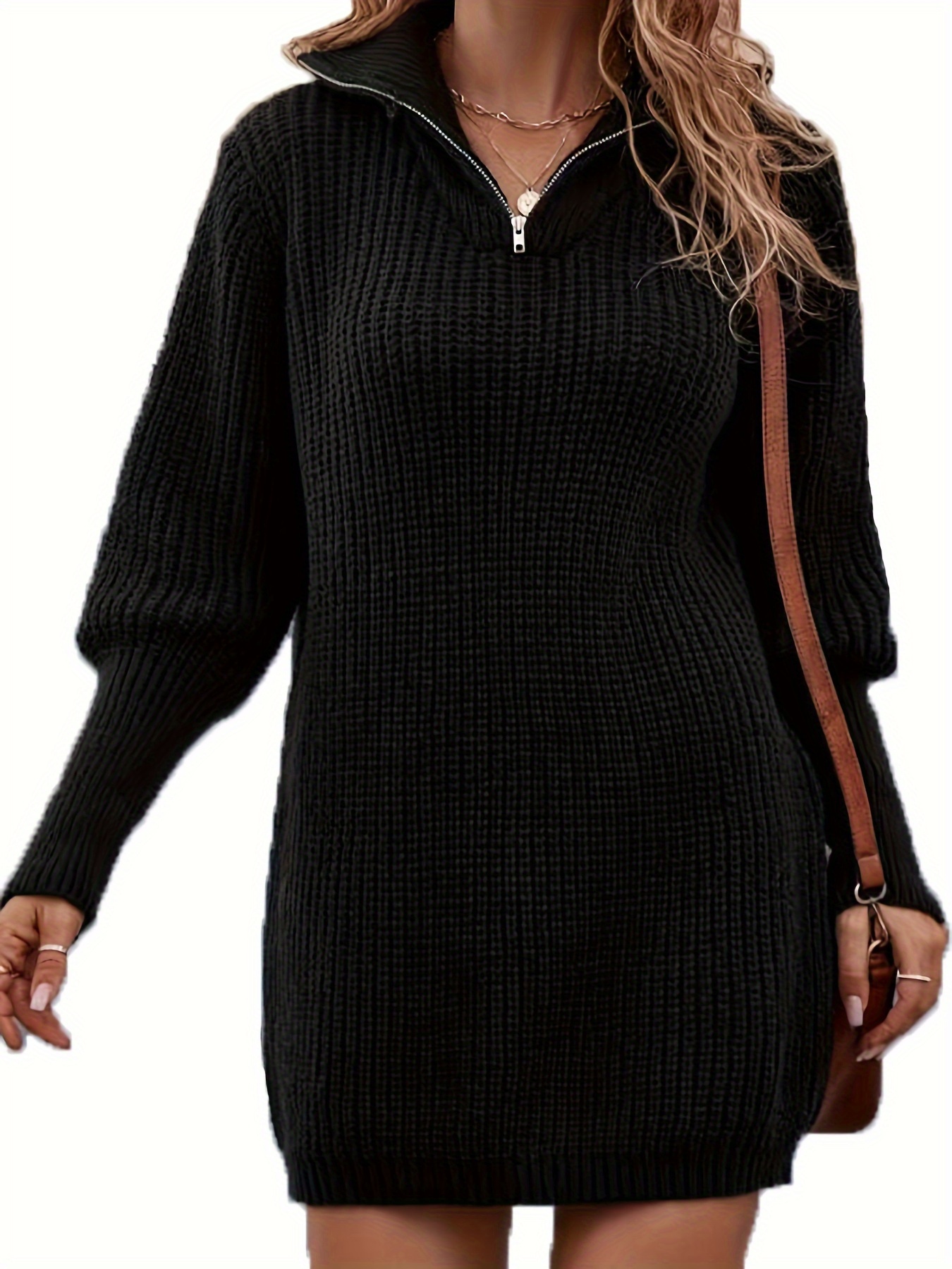 Zipper sweater clearance dress