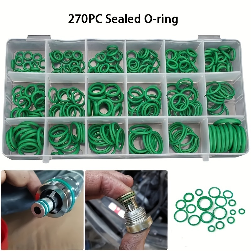

270pcs 18 Sizes Universal Car Air Conditioning O-ring Rubber Seal Ring Set Vehicle Repair Tool