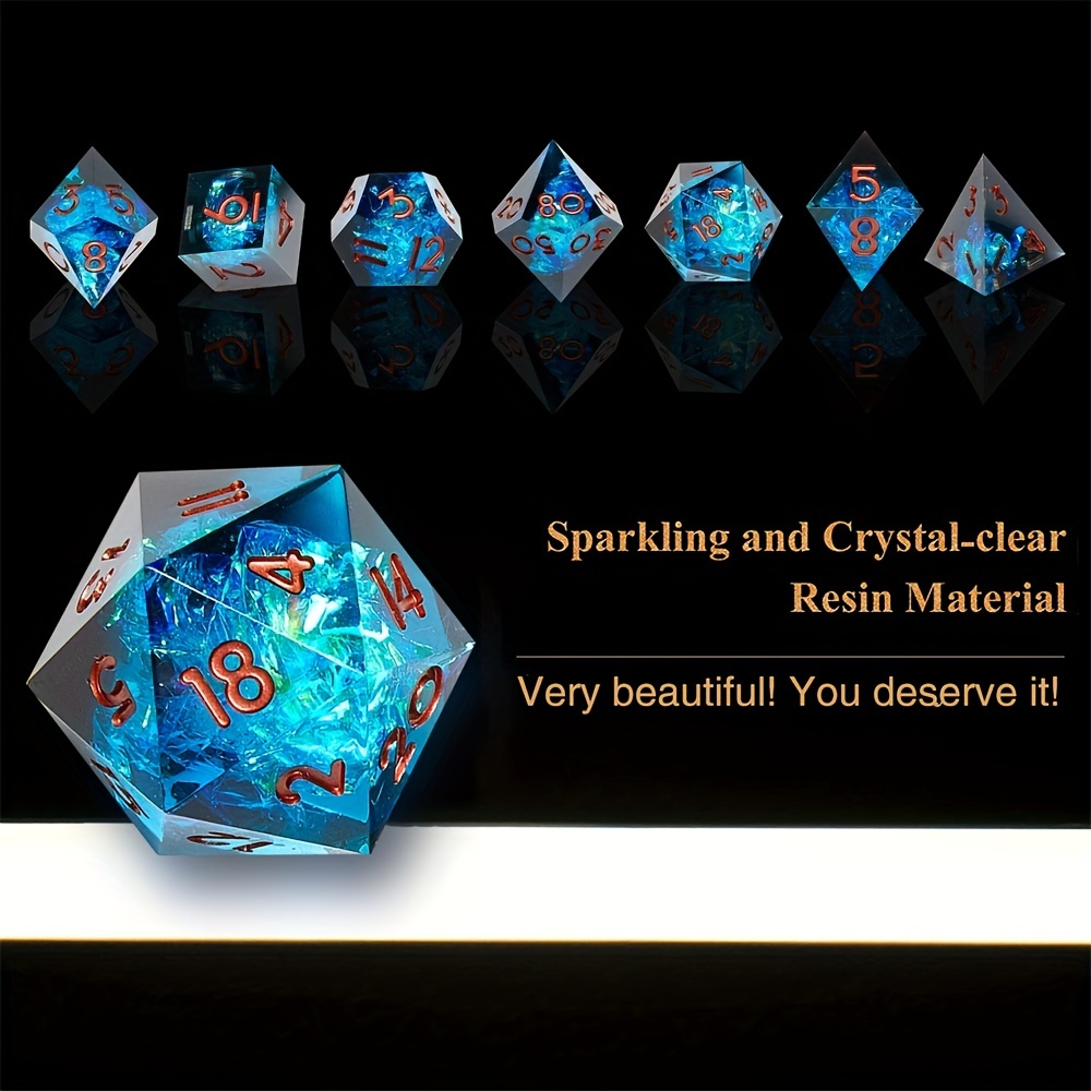 7-Piece Polyhedral Dice Set For RPG Gaming - Vintage Style Tabletop Fun