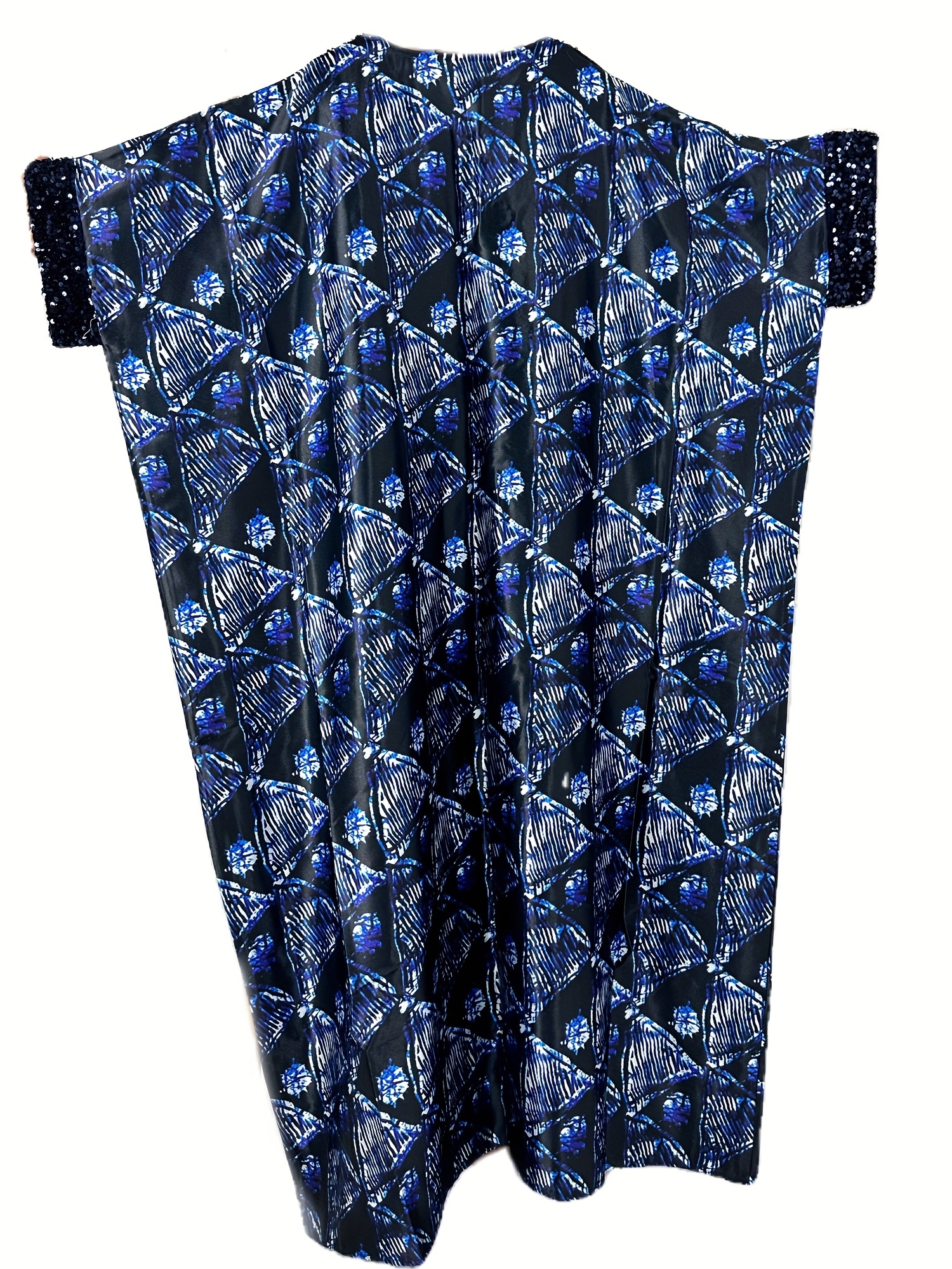 Abaya Dress Geometric Print Maxi Kaftan Dress