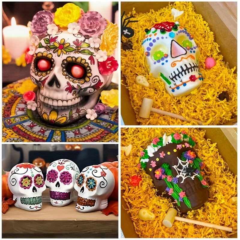 3D Skull Mold Baking Pan for Halloween, Cake Mold,Ice mold,Food Grade  Silicone DIY Skull Cake Pan,Halloween Decor Birthday Party - AliExpress