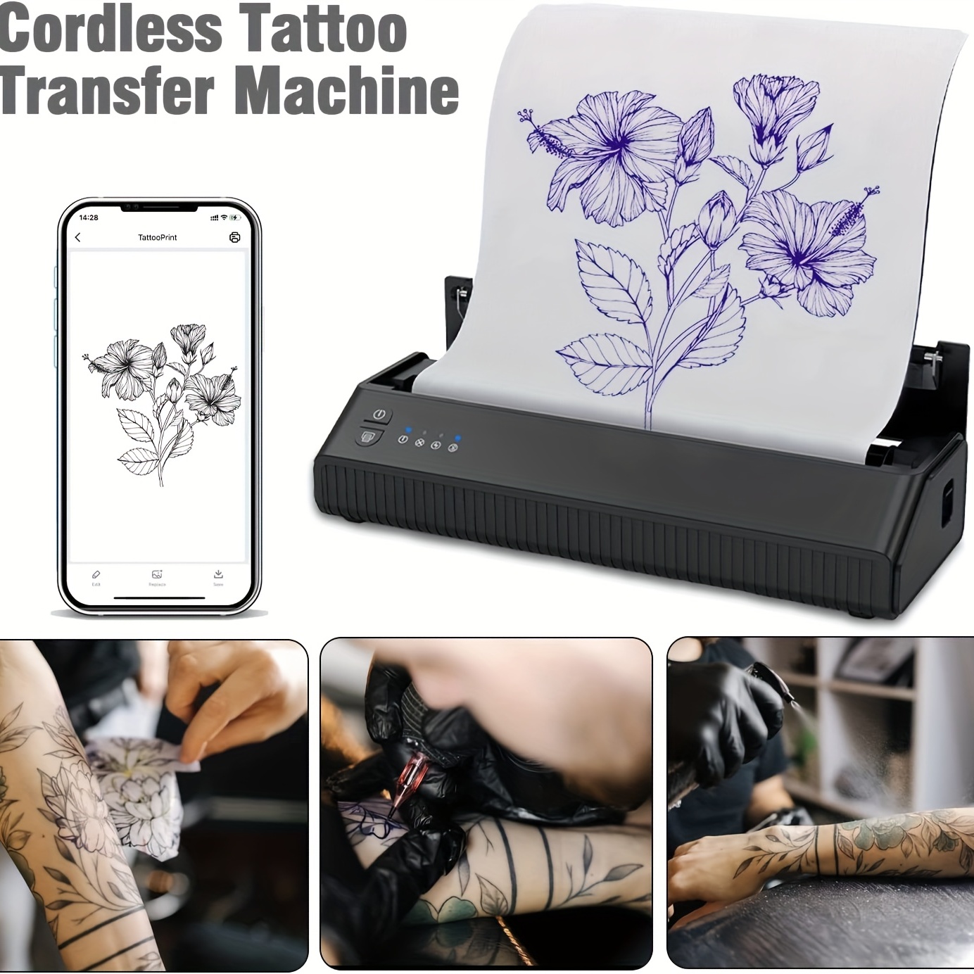 Cordless Tattoo Transfer Stencil Printer Portable - Temu United Arab  Emirates