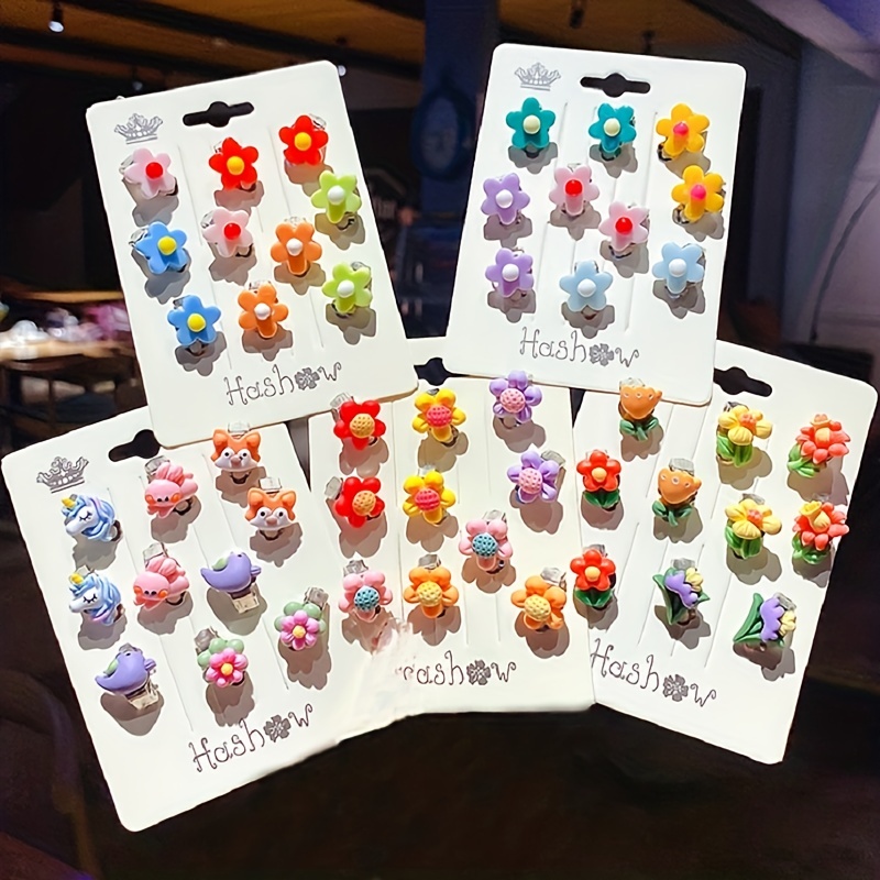 Cartoon Cute Ear Clip Girls Hypoallergenic Earrings Girls - Temu