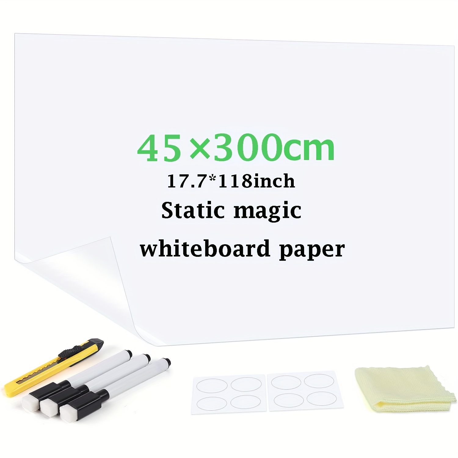 Magic Whiteboard Office Decor Vinyl Wall Sticker Wallpaper Erasable White  Board 
