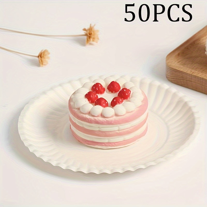Paper Plates Birthday Cake Plates Handmade White Round - Temu