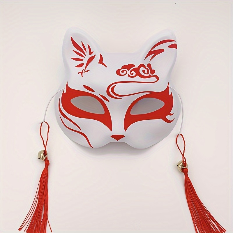 Halloween Fox Mask Anime Style Cosplay Half Face Cat Mask - Temu Austria