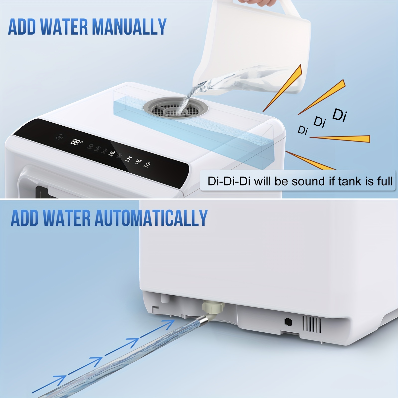 Portable Dishwasher Countertop, Mini Dishwasher with 6L Built in Water  Tank,360° Dual Spray,Automatic Leak Proof for Small Apartments Dorms  Offices RV