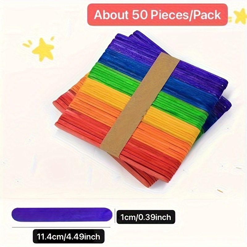 Multicolor Colorful Wooden Ice Cream Stick, For Crafting, Size: 12 cm  (length) at Rs 18/pack in Mumbai
