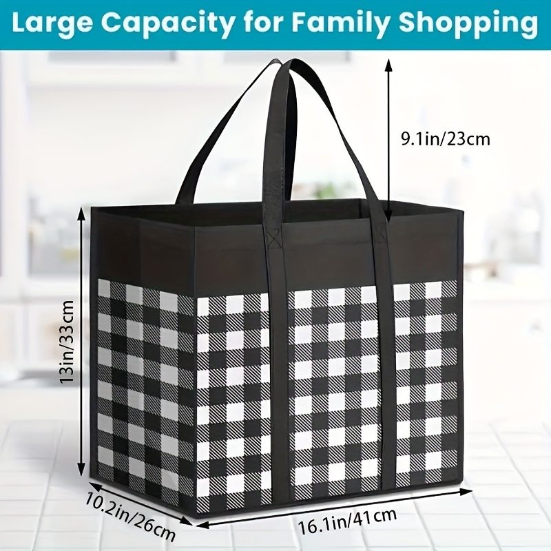 Foldable Reusable Shopping Bag Tote Bags Reinforced Handles - Temu