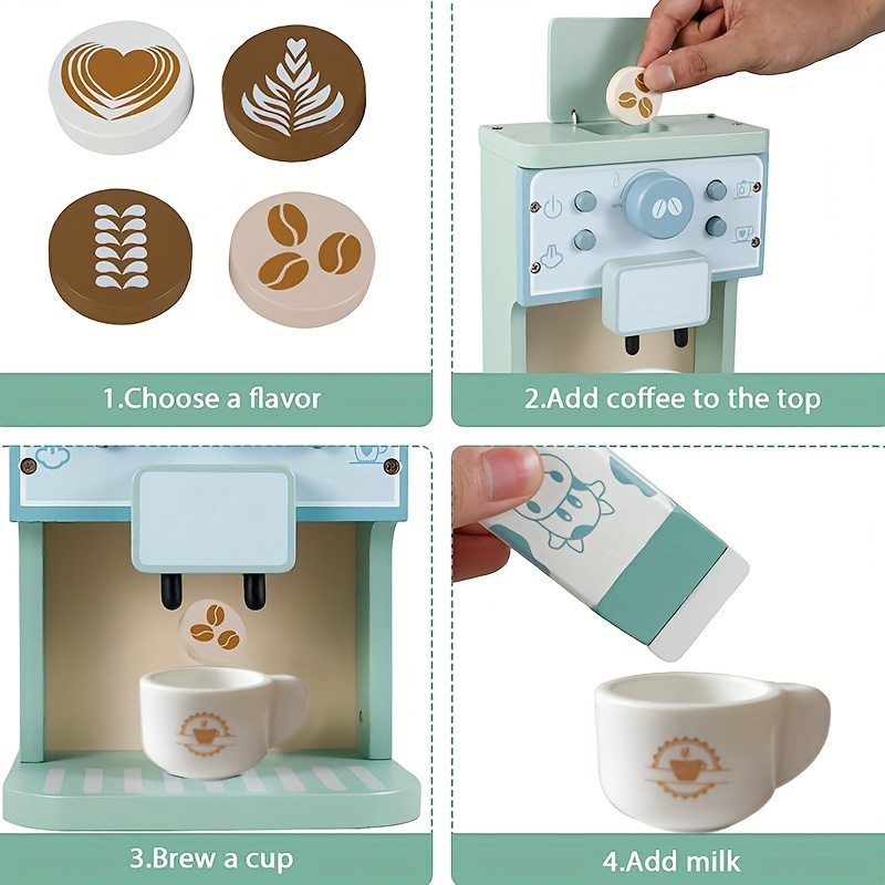 Wooden Simulation Coffee Machine Parent child Interactive - Temu
