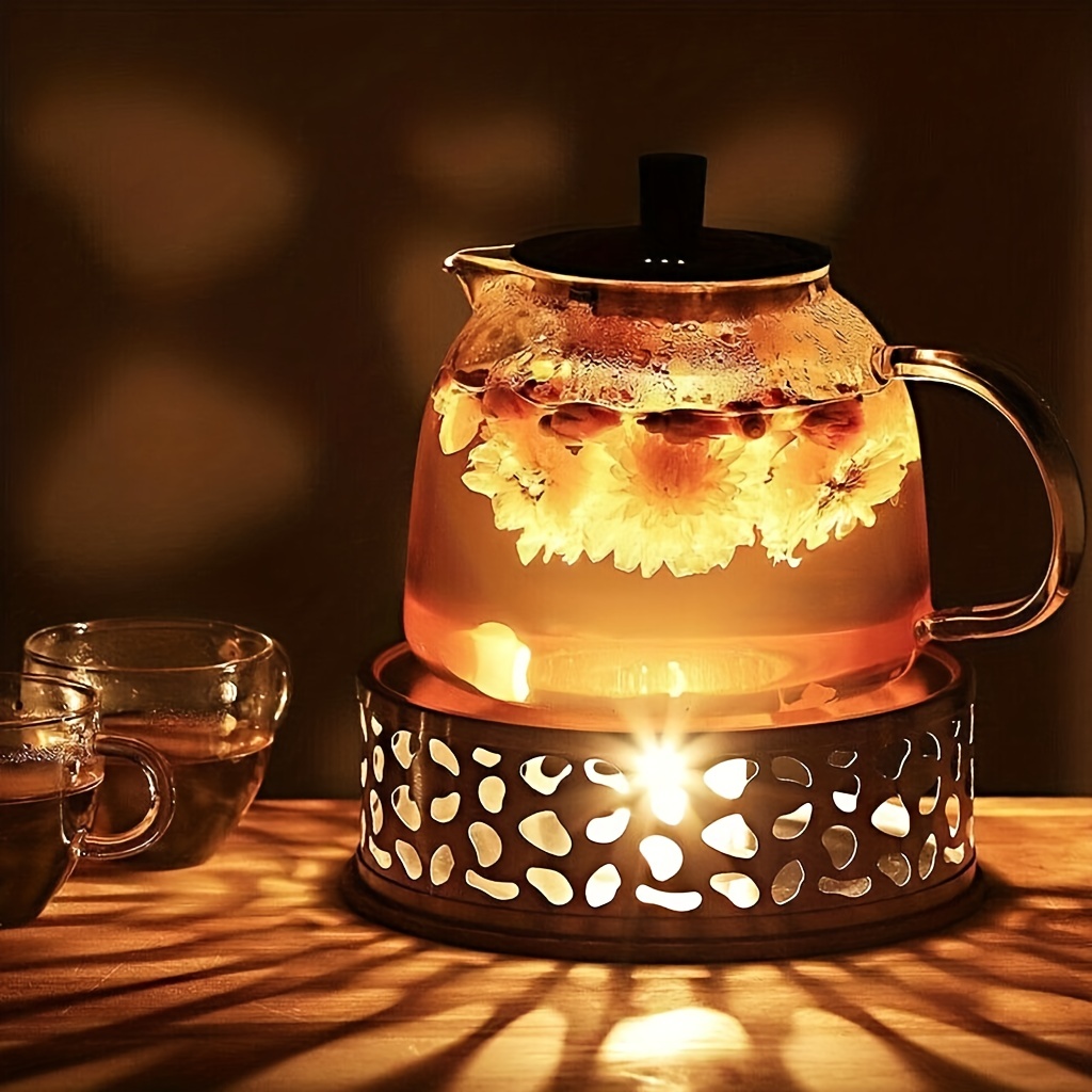 Teapot Heater, Universal Tea Warmer, Round Tea Light Stainless Steel Warmer,  Design For Glass Teapot, Teapot Warmer - Temu