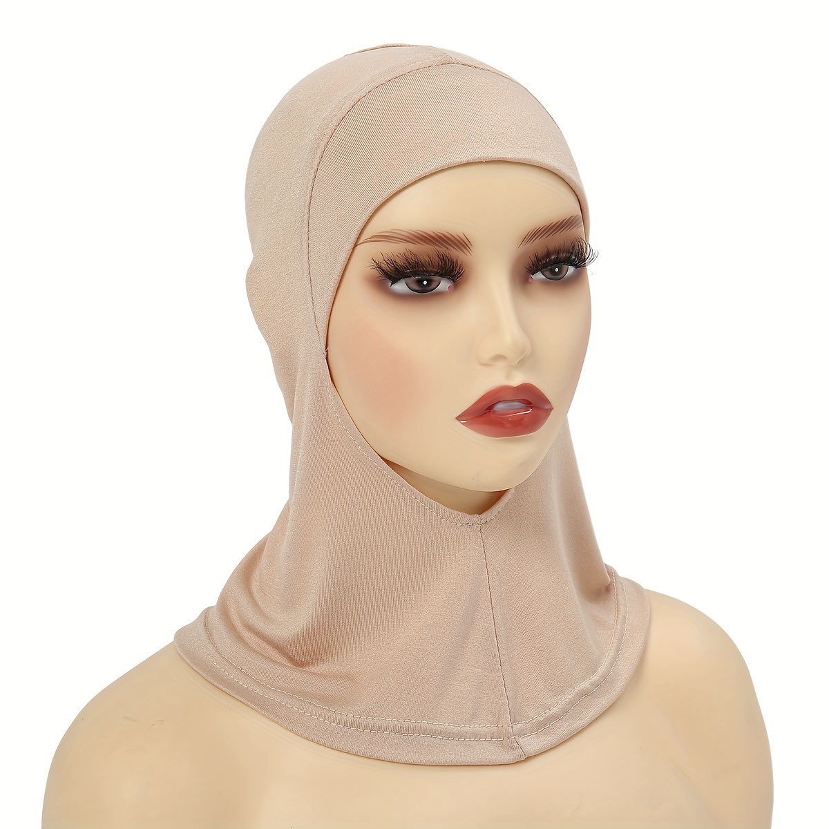 Bufanda de cuentas de mujer hijab pañuelo de cabeza musulmán beanie sólido