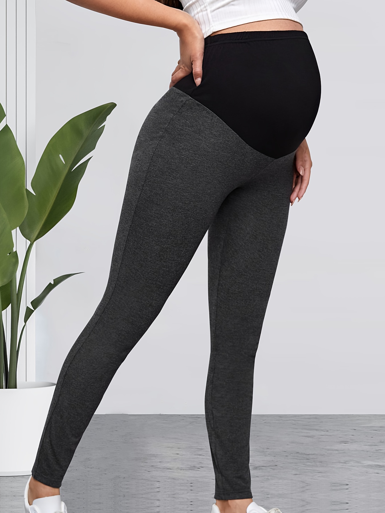 Women's Maternity Casual Elegant Leggings Medium Elastic - Temu Canada